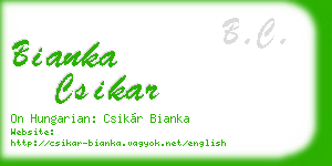 bianka csikar business card